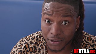 Waitress served her holes for BIG BLACK DICK guests