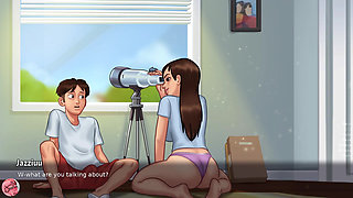 My busty stepsister masturbates me and I cum in her hand (Summertime Saga #15) - Jazziuu