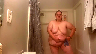 Fat Bitch Takes Steaming Hot Shower and Plays with Herself