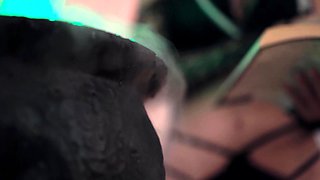 Horny witch gets a hot cum load in her tight pink pussy -