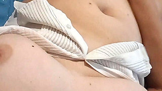 Milf secretary masturbates outside work