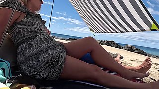 Seduced stepdad while we were together on the public beach