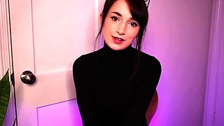 Cute curly brunette solo webcam masturbation