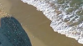 Voyeur! Sexy Hairy MILF Surfer Discovered by Drone