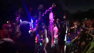 Amateur coeds voyeur fucking in public place