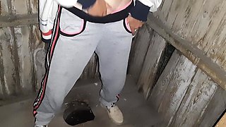 I Caught My Neighbor Masturbating in the Toilet on the Street and I Joined Her - Lesbian-illusion