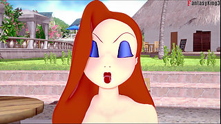 Jessica Rabbit Blowjob in Pool