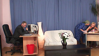 Olders Threesomes Scene- 3 Blonde Teen Fucking in a Threesome with Two Mature Men