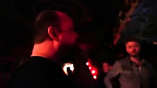 Dirty foot cleaning in public bar