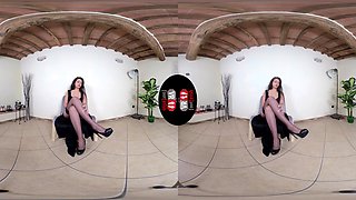 Seductive Sofia Gives You A Steamy Hot Foot Tease; Stunning Brunette Leg And Foot Fetish Stocking Virtual Reality Video