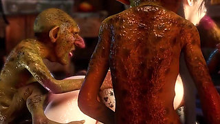 3D Huge Boobs Slut MILF Got Fucked by Monsters