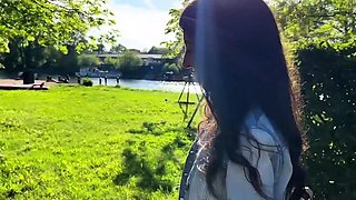 My friend controls my orgasms in public with a toy from
