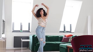 Petite Asian coed model Layla Balan solo