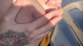 Exhibition Fuck on the Car