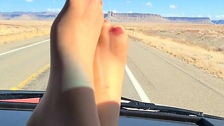 Flexible foot fetish masturbating with feet and hands