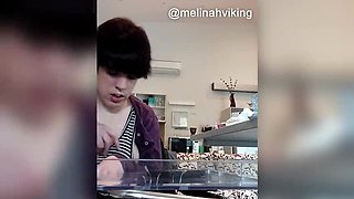 Homemade MILF Melinah Viking Jerking Off and Wanking Her Big Tits - Amateur Brunette Cougar Masturbation