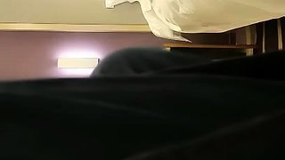 Cute amateur asian web cam girl playing with her toy