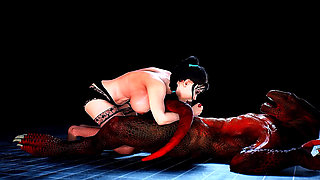 Dangerous wolf or beautiful girl 3D animation video