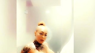 Solo blonde wam fetish enema toyed with anal dildo