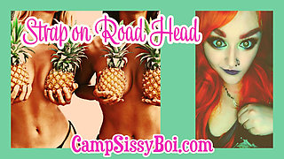 Camp Sissy Boi presents strap-on road head with Jared
