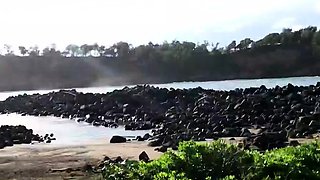 Brunette slut gives a great pov amateur blowjob