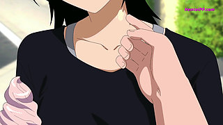 Rukia Rides Ichigo's Lap On His Bed While Her Small Tits Bounce And She Moans His Name