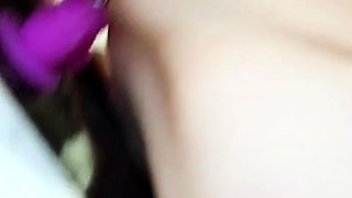 Cute young amateur web cam girl masturbates with her toy
