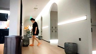 Cute amateur Asian web cam girl teases her great body