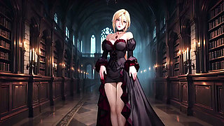Gothic Lady in Black Velvet! Candles, One-legged Lifts & Wet Stockings?