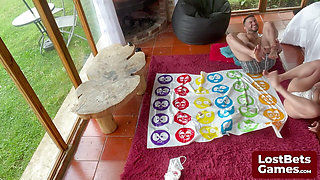 A Strip Twister game with Amelia and Lucas