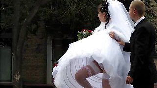 Scenes of brides getting nailed after the wedding by