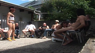 Mature Brunette Stretched Wide in Sloppy Gangbang Frenzy