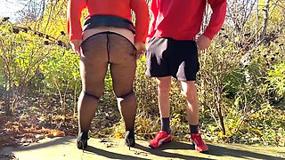 Black pantyhose, bbw milf, big ass stepmom