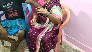 Amateur Desi Stepmom's Hardcore Chair Session with Her Thirsty Stepson - Rough Doggystyle & Creampie