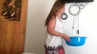 Amateur Handjob With My Brunette Stepsister - She's Scared of Getting Pregnant POV