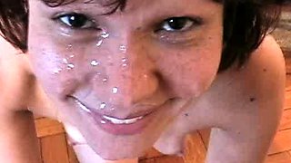 Pov homemade amateur facial cumshot and blowjob