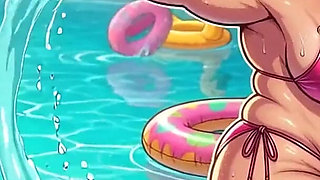 Poolside Curvy Matures