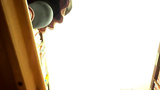 Amateur coeds voyeur fucking in public place