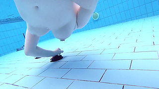 First Time Underwater Masturbation