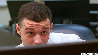 Johnny Love's Wild Office Encounter with Interracial Heat