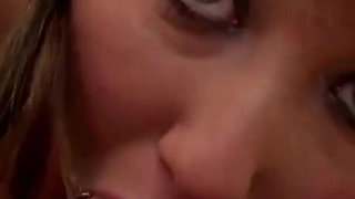 Small tits brunette Jesse Jorden POV facial deepthroat blowjob
