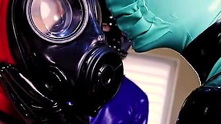 Latex Slave Girl in Gyn Chair Hard Orgasm Pussy Anal Fingering and Pee Smelling by Latex Dominatrix