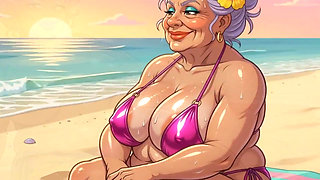 Sexy Big Boobs on Beach