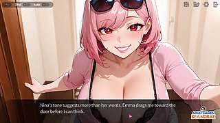 Playing game, bold, hentai lesbian