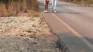 Wetting Jeans on a Bare Foot Hike Together
