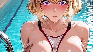 Blonde scout uniform bed fuck, swimsuit pool breast grope