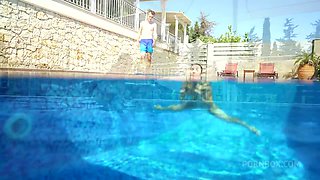 Mona Blue Fucks Her Step Brother In The Pool