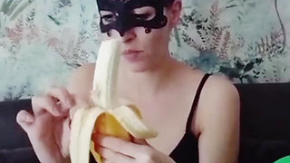 Do a on a banana, very sensual