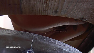 Mistress Cleo Squirts Toilet Water Into the Mouth of the Slave Lying in the Toilet Box