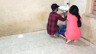 Nepali Bhabhi Best Ever Fucking With Young Plumber In Bathroom! Desi Plumber Sex In Hindi Voice